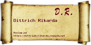 Dittrich Rikarda névjegykártya